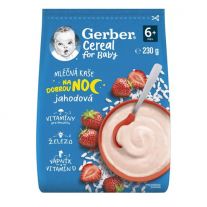 GERBER Cereal mliečna kaša jahodová Dobrú noc 230 g