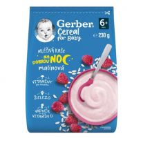 GERBER Cereal mliečna kaša malinová Dobrú noc 230 g
