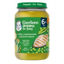 GERBER Organic detský príkrm hrášok so zemiakmi a kuracím mäsom 190 g