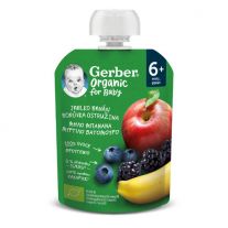 GERBER Organic kapsička jablko, banán, čučoriedka a černica 90 g