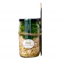 Freshery PHO s kuracím masom, rezancami a zeleninou v skle 150g