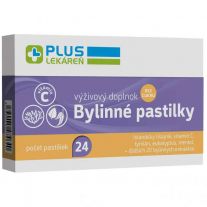 Plus Lekáreň Bylinné pastilky bez cukru islandský lišajník, výživový doplnok, 24 pastiliek