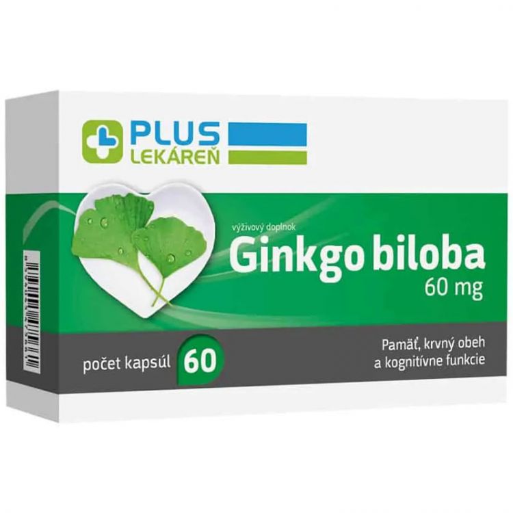 Plus Lekáreň Ginkgo biloba 60 mg, výživové doplnky, 60 kapsúl