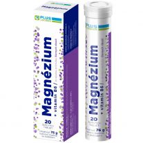 Plus Lekáreň Magnézium + vitamín B6, /čierne ríbezle/, výživový doplnok, 76 g, 20 šumivých tabliet