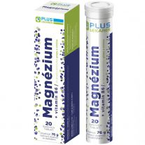 Plus Lekáreň Magnézium + vitamín B6, /grep, citrón/, výživový doplnok, 76 g, 20 šumivých tabliet