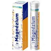 Plus Lekáreň Magnézium + vitamín B6, /pomaranč/, výživový doplnok, 76 g, 20 šumivých tabliet 