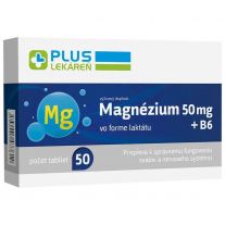 Plus Lekáreň Magnézium 50 mg + B6 vo forme laktátu, výživový doplnok, 50 tabliet