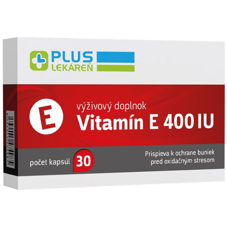 Plus Lekáreň Vitamín E 400 IU, výživový doplnok, 30 kapsúl
