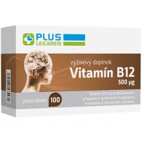 Plus Lekáreň Vitamín B12 500 µg, výživový doplnok, 100 tabliet