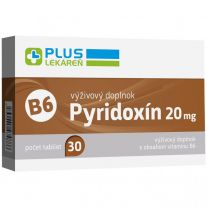 Plus Lekáreň Pyridoxín 20 mg, výživový doplnok, 30 tabliet