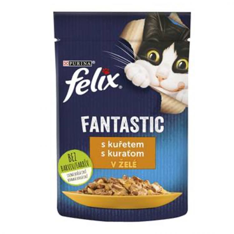 Felix Fantastic kapsička pre mačky kura v želé 85 g
