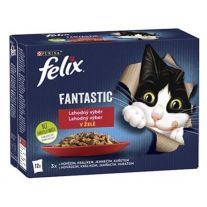 FELIX Fantastic Cat Multipack kura/hovädzie/králik/jahňacie v želé (12x85 g)