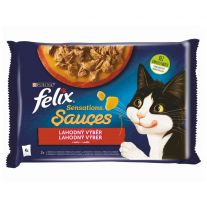 Felix Sensations Sauces kapsičky pre mačky morka, jahňacie v omáčke 4x85 g