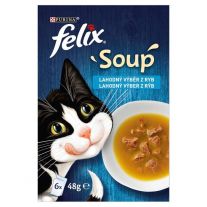 Felix Soup polievky pre mačky treska, tuniak, platýs 6x48 g