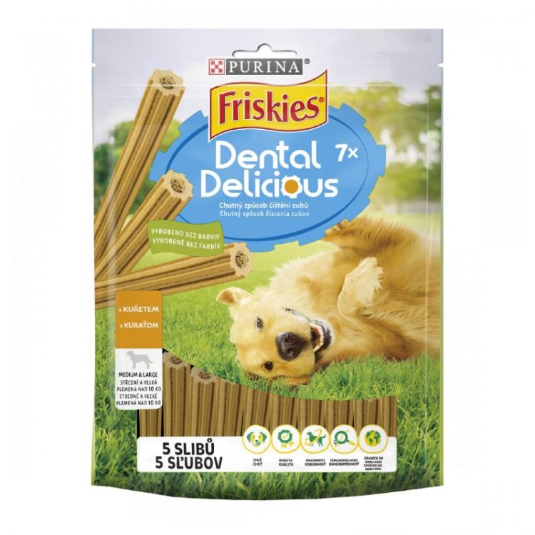FRISKIES DENTAL DELICIOUS 600 g s kuraťom