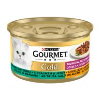 GOURMET GOLD Duo Cat Králik a Pečeň 85 g