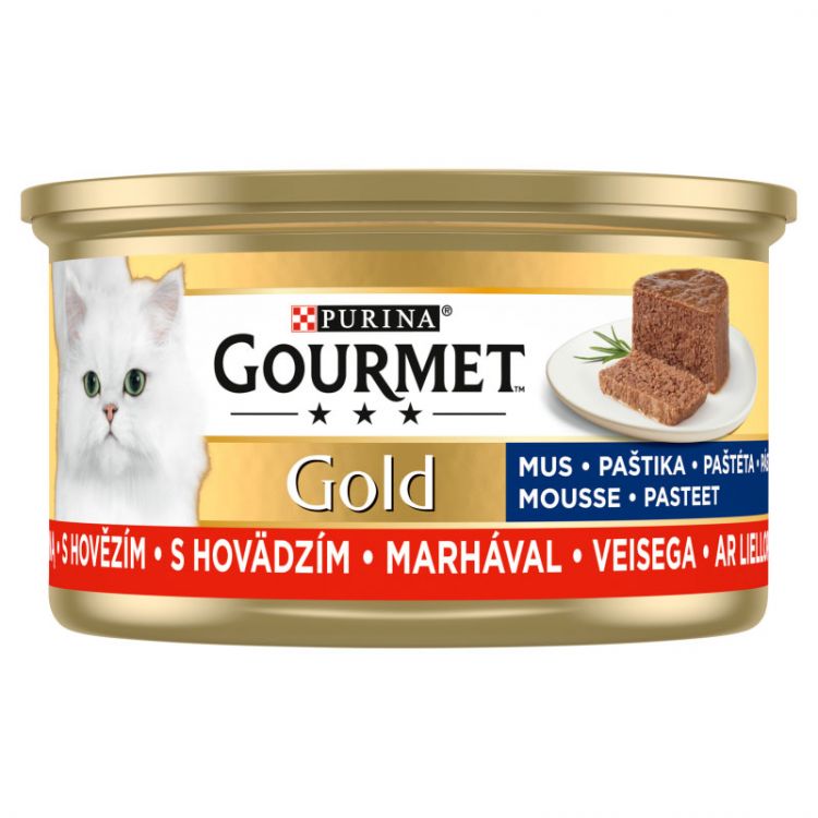 Gourmet Gold konzerva pre mačky hovädzie paštéta 85 g