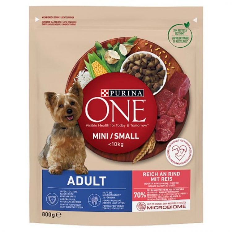 Purina ONE Mini Adult granule pre psov hovädzie 800 g