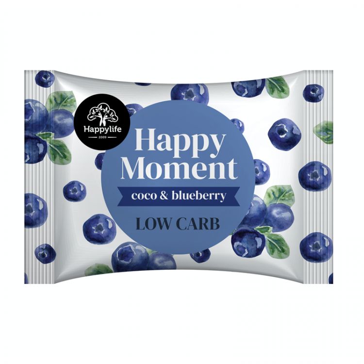 HAPPY MOMENT - kokosové koliesko s čučoriedkami 38g - so zníženým obsahom cukru