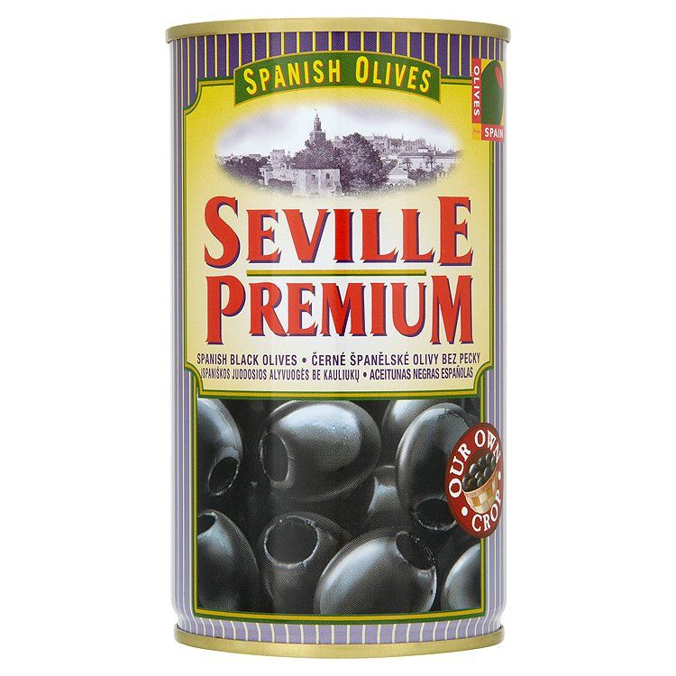 Seville Premium Olivy Čierne španielske olivy bez kôstky 350 g - eDELIA.sk