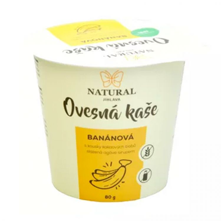 Natural Jihlava Ovsená kaša v kelímku banánová, bez gluténu - Natural 80g