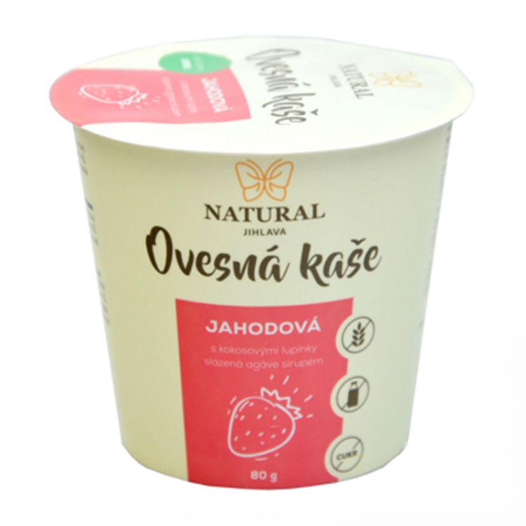 Natural Jihlava Ovsená kaša v kelímku jahodová, bez gluténu - Natural 80g