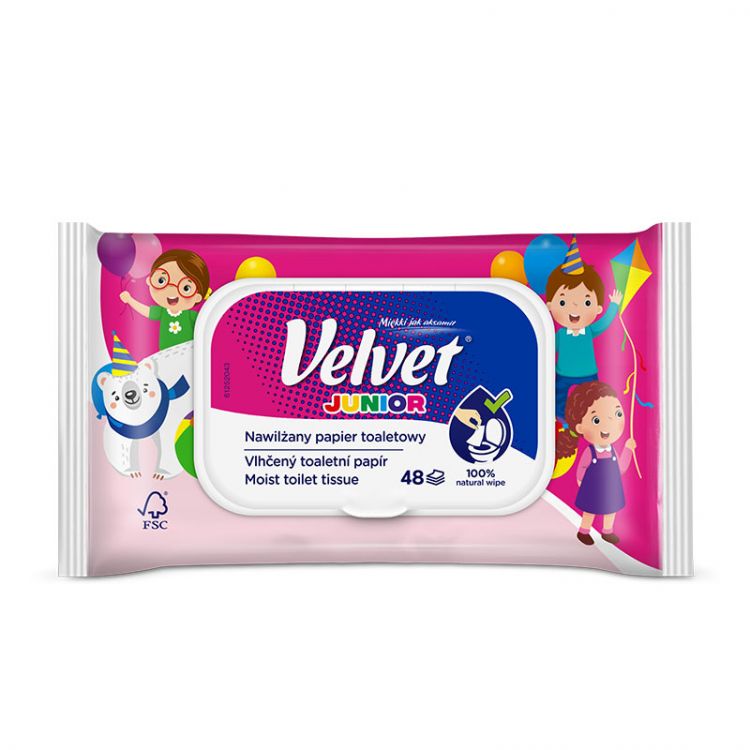Velvet Junior Vlhčený TP 48 ks