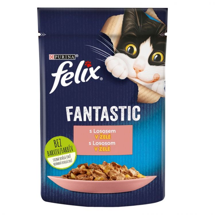 Felix Fantastic kapsička pre mačky losos v želé 85 g