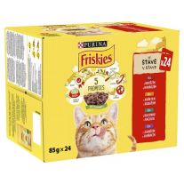 Friskies kapsičky pre mačky kura, hovädzie, jahňacie, kačacie v šťave 24×85 g