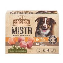 Propesko Mistr Kapsička Pes kura-morka 12 x 85 g v omáčke