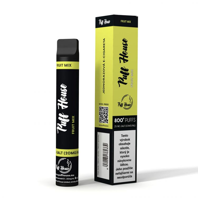 Puff House Fruit Mix Jednorázová e-cigareta,800+ potiahnutí
