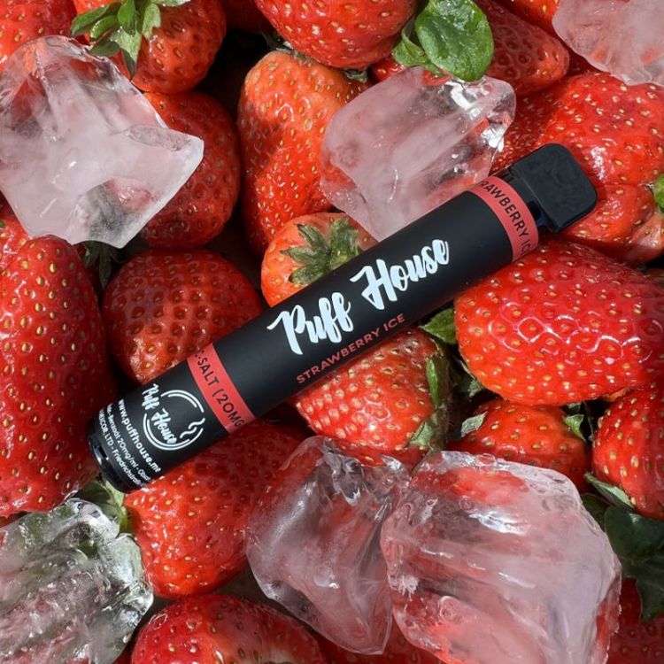 Puff House Strawberry Ice Jednorázová e-cigareta,800+ potiahnutí