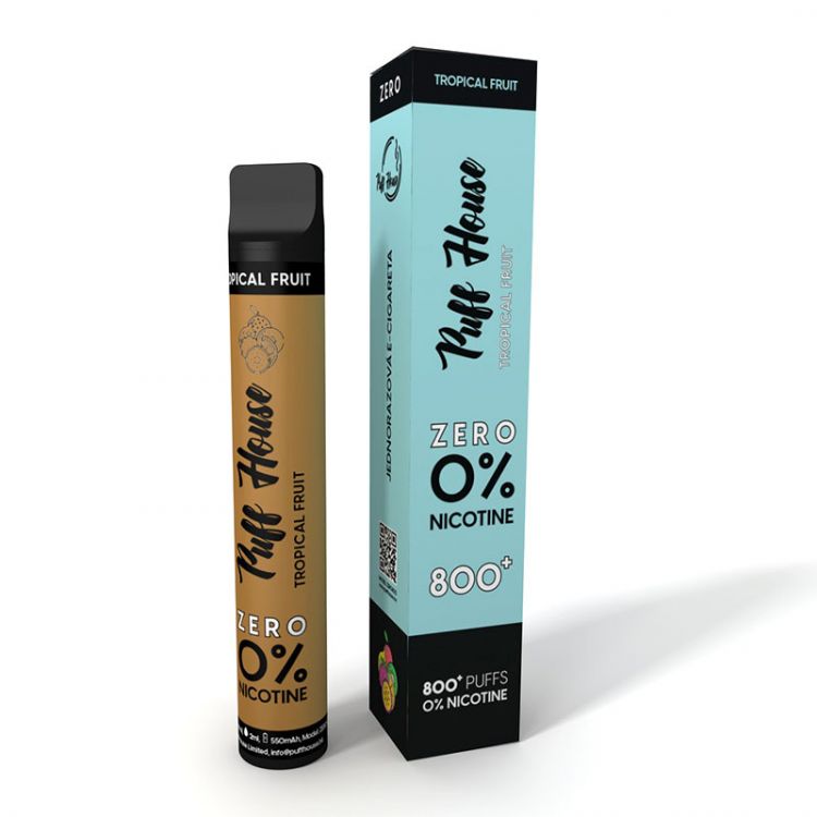 Puff House ZERO Tropical Fruit, 800+ potiahnutí