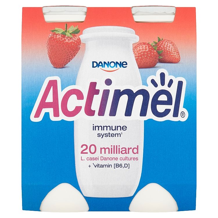 Actimel jogurtový nápoj s vitamínmi jahoda 4 x 100 g