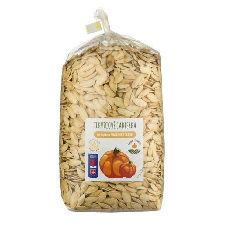 Farma Tekvička Tekvicové jadierka so šupkou pražené solené 100g