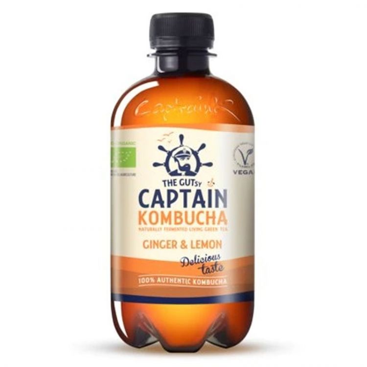 Kapitán Kombucha Zázvor, citrón 400ml