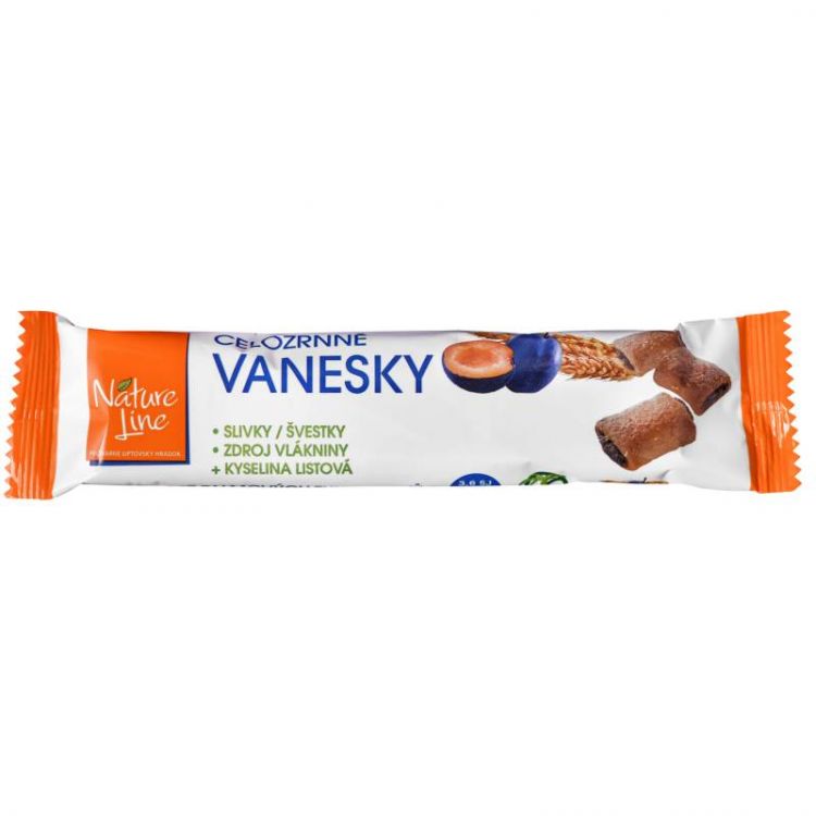 VANESKY celozrnné sušienky so slivkami a fruktózou 65g