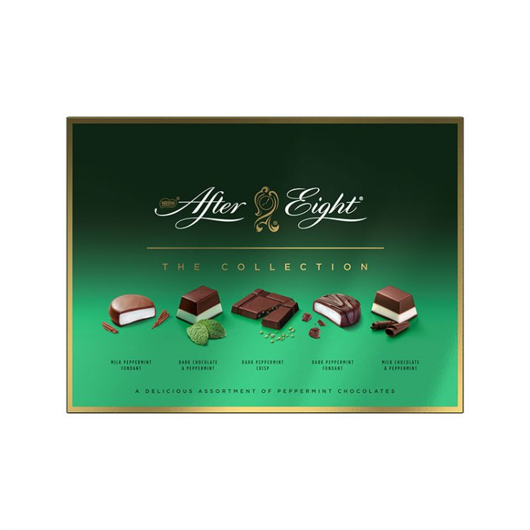 AFTER EIGHT Mint bonboniéra, zmes mätových bonbónov z mliečnej a horkej čokolády 199g