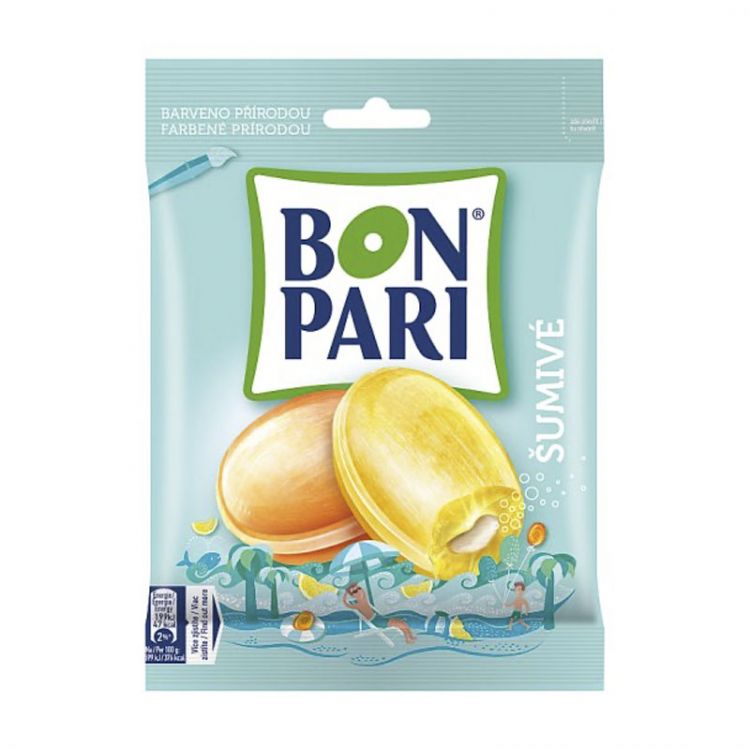 BON PARI ŠUMIVÉ cukríky s ovocnými príchuťami 80 g