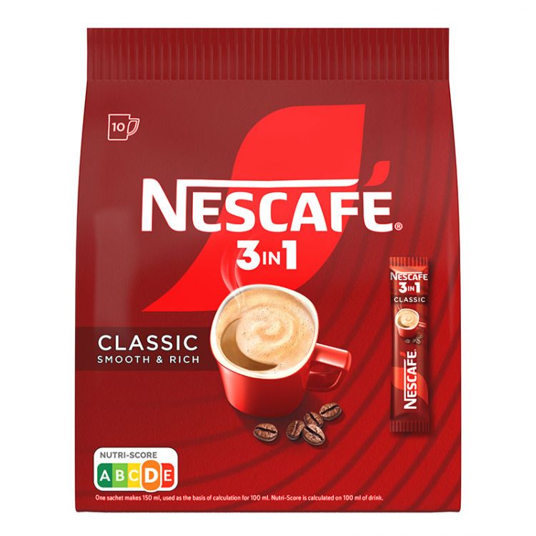 NESCAFÉ 3in1 Classic, instantná káva, 10 vrecúšok x 15,5 g (165 g)