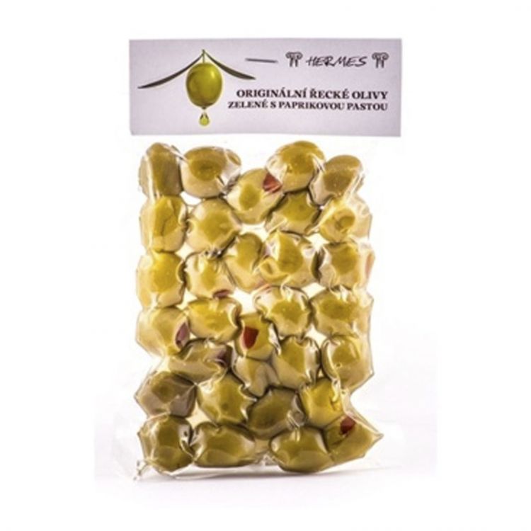 Hermes Grécke olivy zelené s paprikovou pastou 150g