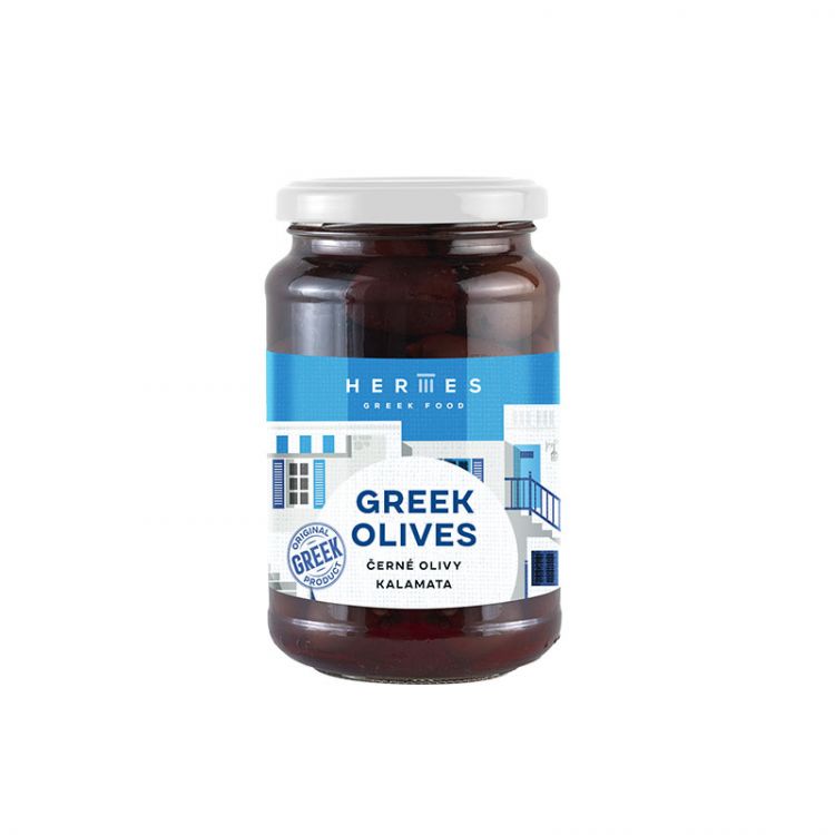 Hermes Kalamata – olivy čierne bez kôstky sklo 170g
