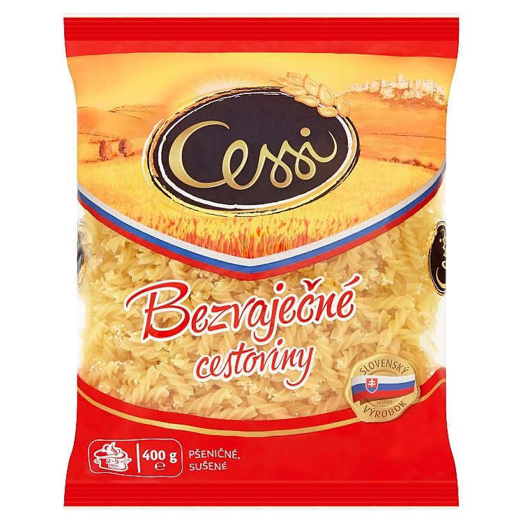 Cessi Bezvaječné cestoviny pšeničné, sušené vretienka 400 g