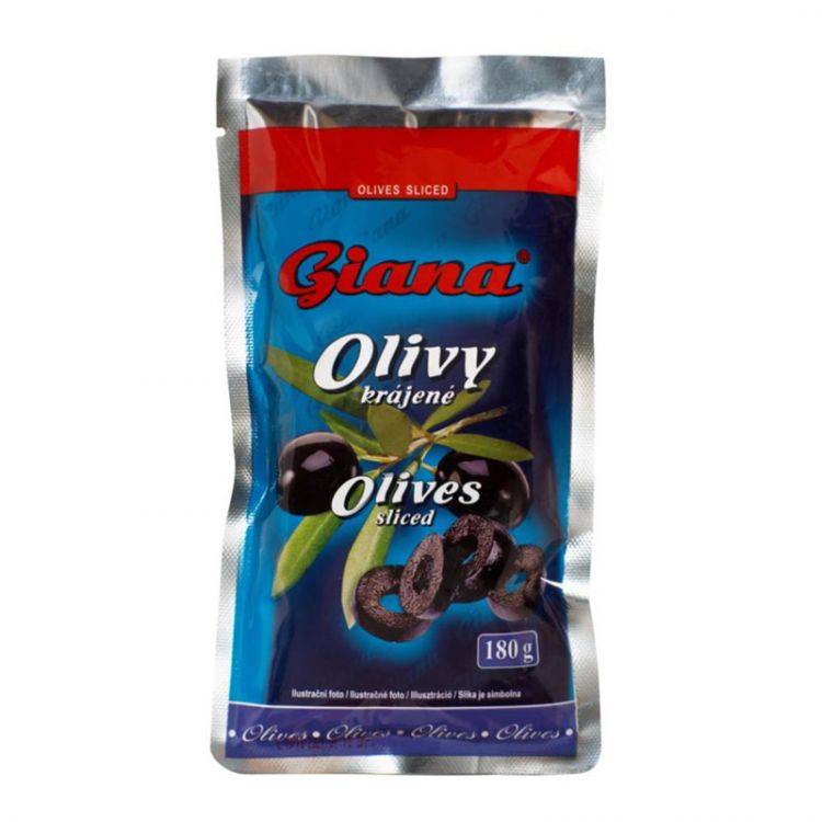 GIANA Čierne olivy krájané 180g