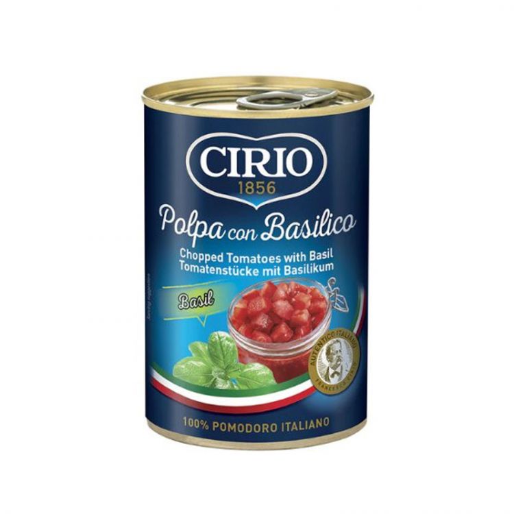 CIRIO Paradajky krájané s bazalkou 425ml