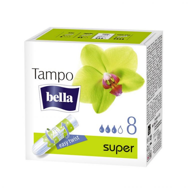 Bella Tampo tampón bez aplikátora - Super 8 ks