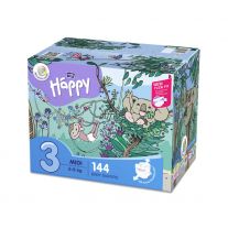 HAPPY detské plienky Pack Midi 72x2/144 ks /