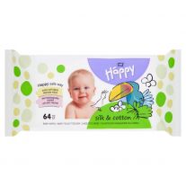 Happy vlhčené utierky hodváb a bavlna 64 ks
