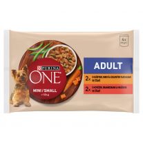 Purina ONE MINI Dog Adult Kura a Hovädzie v šťave 4x85 g