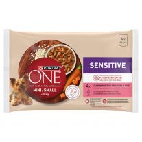 Purina ONE Mini Dog Sensitive kapsičky pre psov losos v šťave 4x85 g